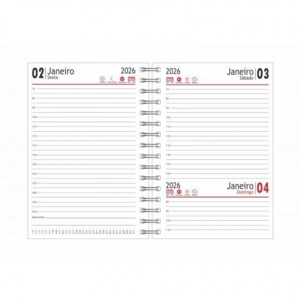 Agenda Diária 2026 Escovada