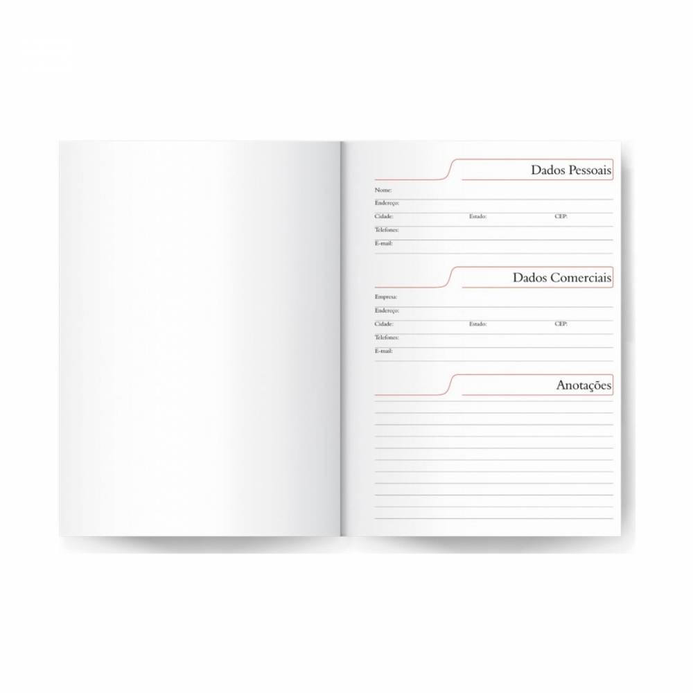 Agenda Luxo Personalizada Wire-O Detalhe Vermelho