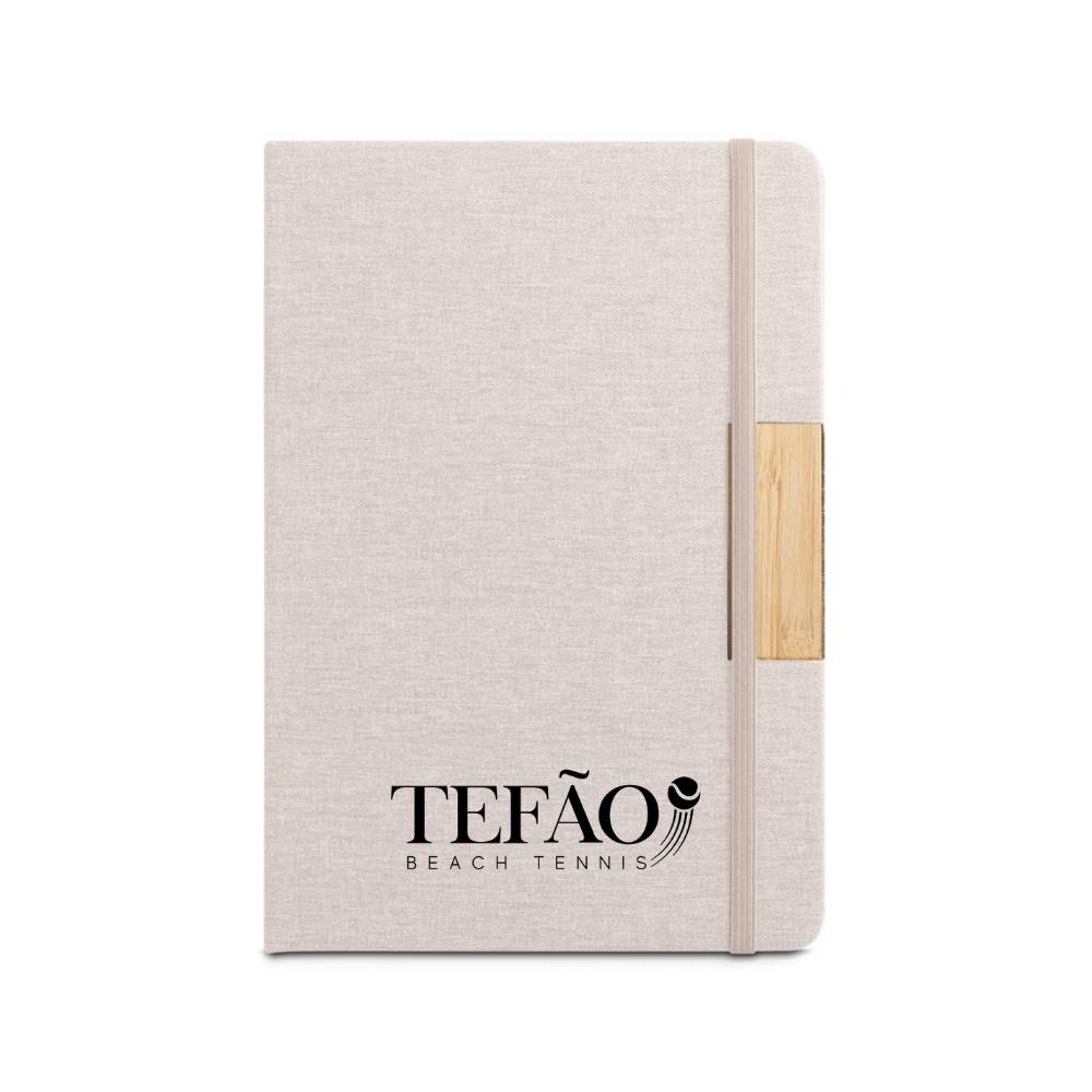 Caderno A5 em tecido poliéster 100% reciclado