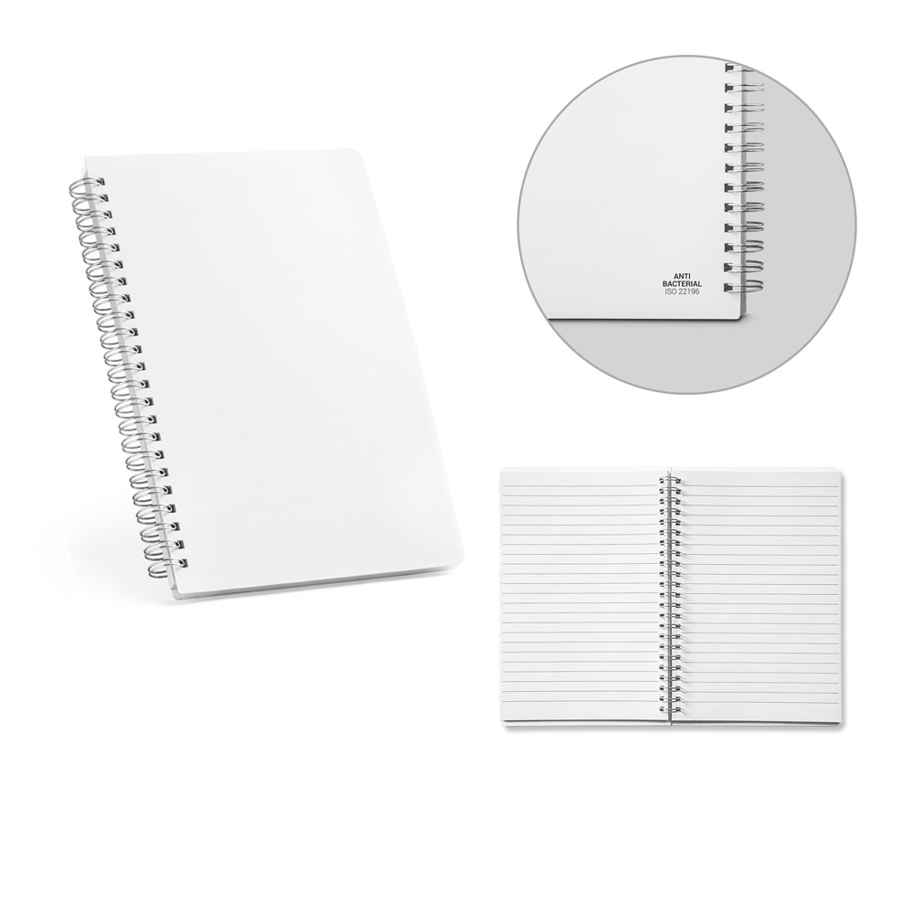 Caderno reciclado A5 com tratamento antibacteriano