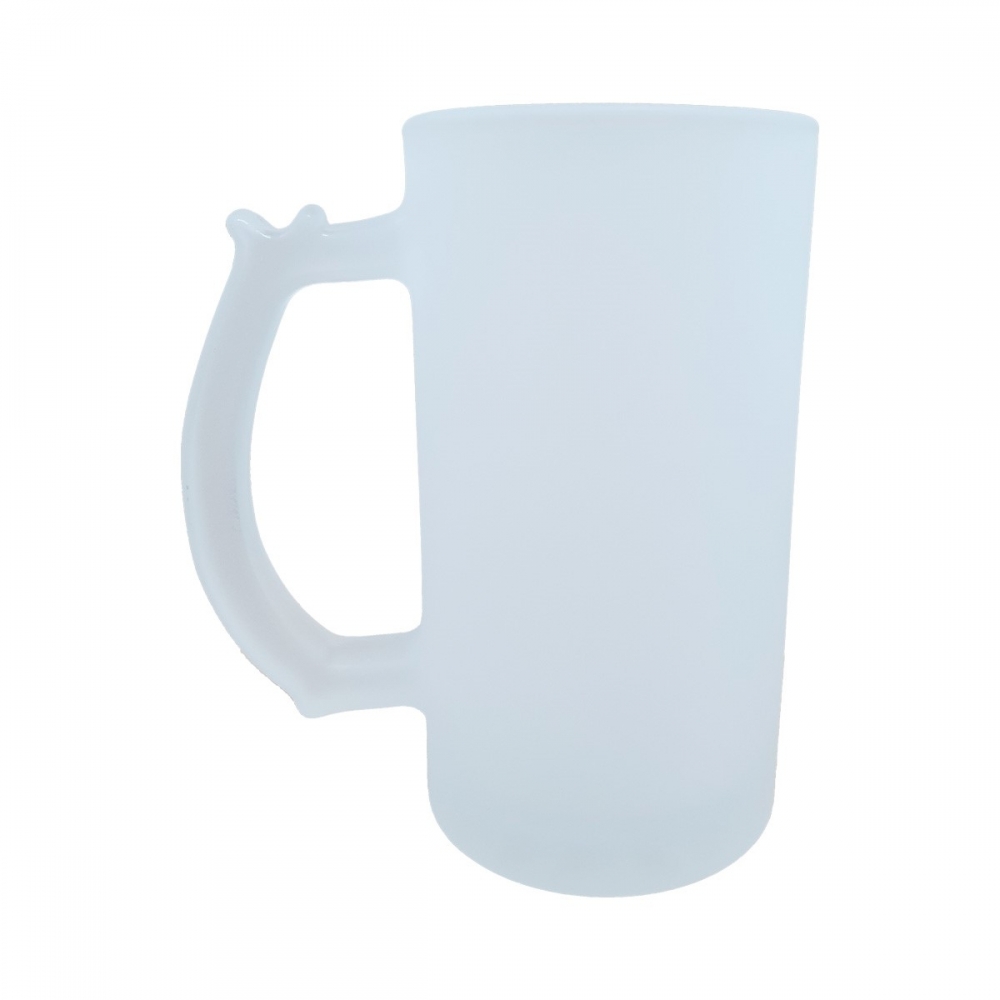 Caneca de Chopp de Vidro Jateada 