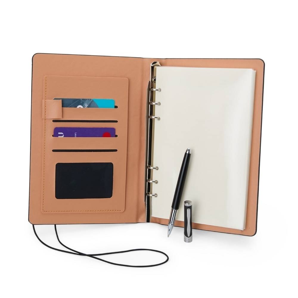 Kit Executivo Personalizado 2 Peças: Caderno Fichário e Caneta Metálica