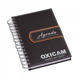 Agenda Luxo Personalizada Wire-O Detalhe Vermelho-KLG-3574