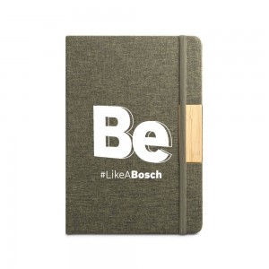 Caderno A5 em tecido poliéster 100% reciclado-KS-93585