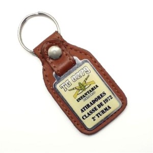 Chaveiro Couro com Metal-KHG-C4TAN