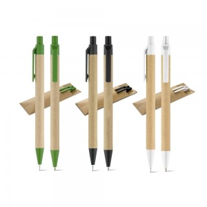 Conjunto de esferográfica e lapiseira em papel kra-KS-91846